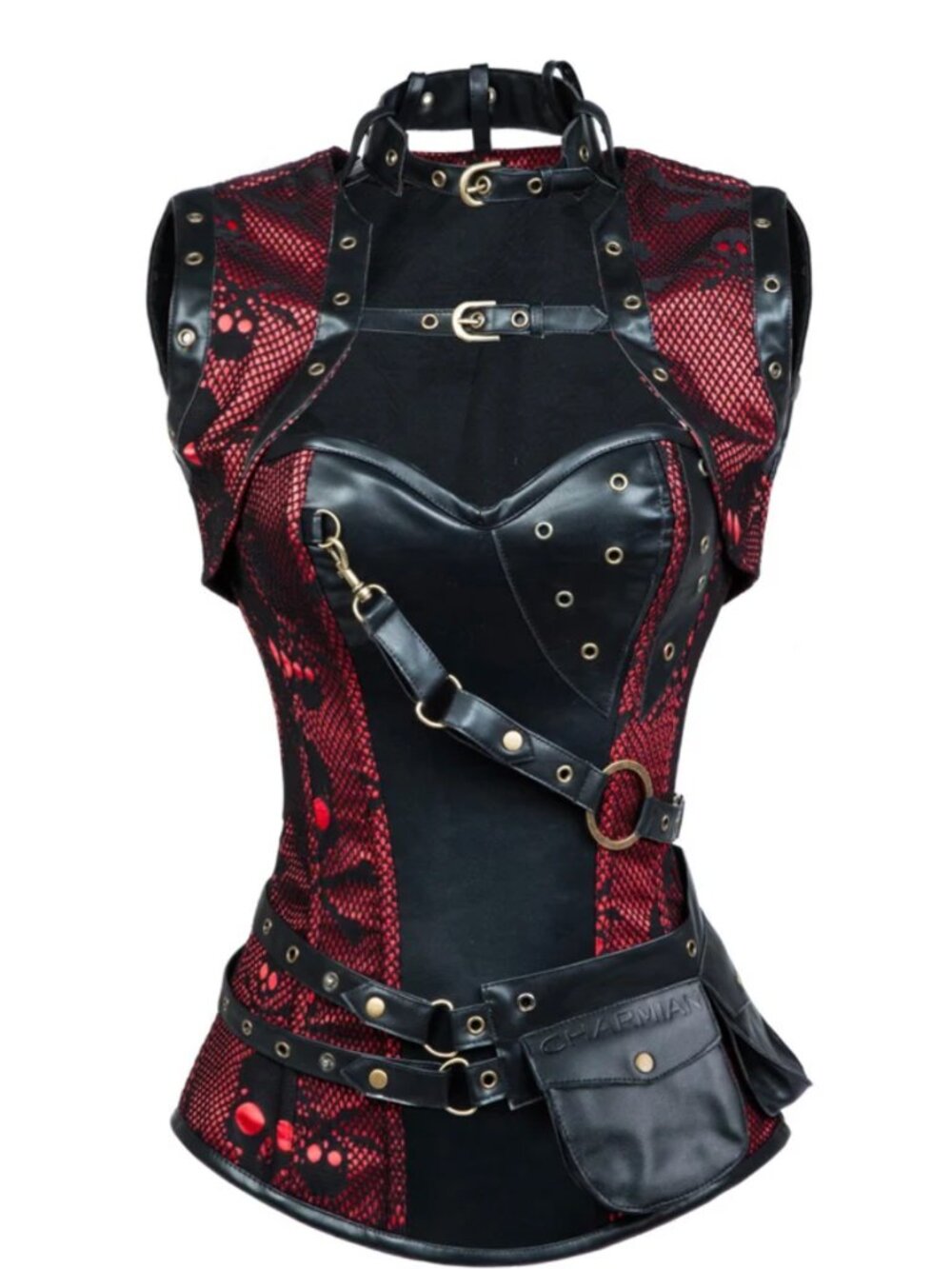 Retro Gothic Spiral Steel Boned Steampunk Bustiers Corset with Jacket and Belt